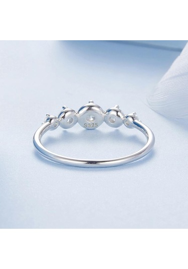 Bsr620 S925 Sterling Silver Platinum-plated Shining Zircon Ring 8 Çok Renkli