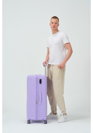 Keo-plus Lila Büyük Boy Silikon Kırılmaz Pp Valiz Lila