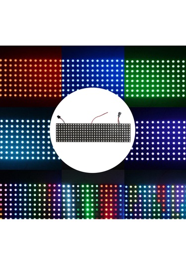 Homyl Led Piksel Matris Paneli Ws2812b Rgb Dijital 8x32cm