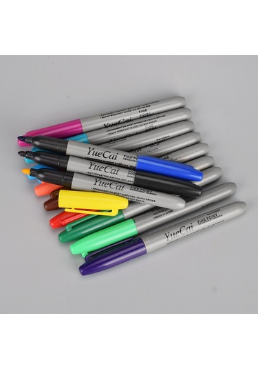 Teltree 12 Renkli Su Geçirmez Dövme Kalemi - Hızlı Kuruyan Cilt Tasarımı İçin