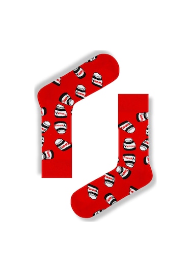 Unisex 3'lü Yummy Çikolata Desenli Çorap Seti Renkli