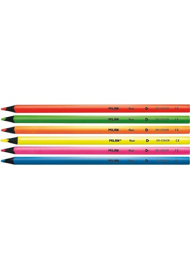 Mılan 752306 Black Wood Fluo Kuru Boya Kalemi 6lı