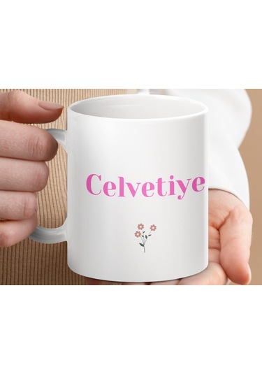 Celvetiye İsimli Kupa Bardak, İsimli Bardak, Hediye Kupa Bardak, Kahve Kupa Bardak
