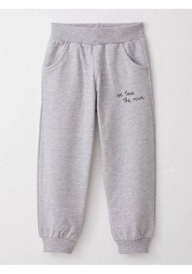 Kız Çocuk Çiçek Desenli Pamuklu Eşofman Takım-14584 Pembe