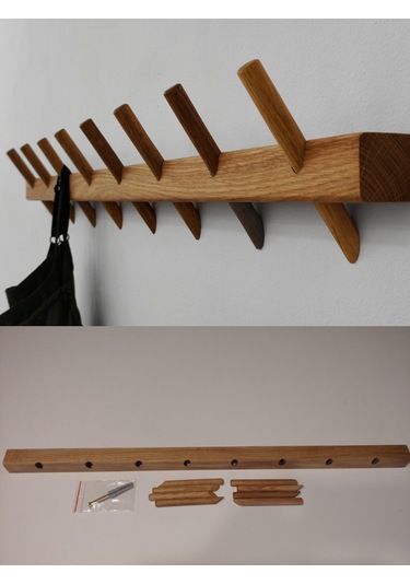 İskandinav Tarzı Ahşap Askılık - Çoklu Duvar Askısı