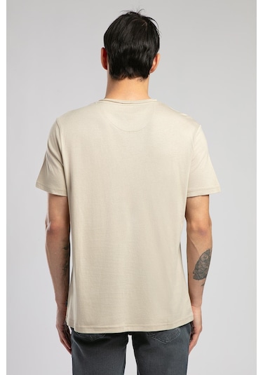 Lee Cooper Gael Erkek O Yaka T-shirt Bej-19817 Bej