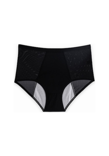 Siyah Flarixa L-5xl Sızdırmaz 3 Katmanlı Adet Külotu Kadın Adet İç Çamaşırı İdrar Kaçırma İç Çamaşırı Büyük Beden Kadın Fizyolojik Külot Siyah