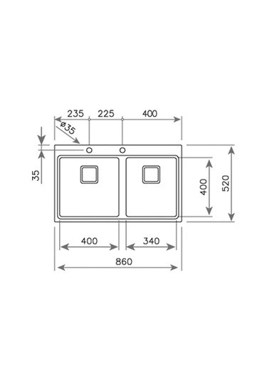 Teka Zenit Rs15 2B 86 Auto Iki Hazneli Ankastre Paslanmaz Çelik Eviye - 115030015