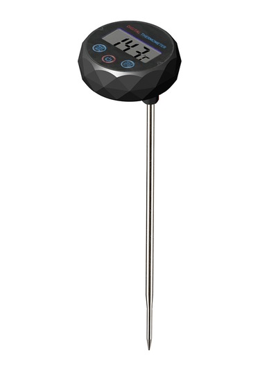 Padalink Siyah Gümüş Çelik Plastik Kahve Termometresi, Dikiş Pil Dahil, Hediye Kutusu İle, 15.5cm, 70g Siyah