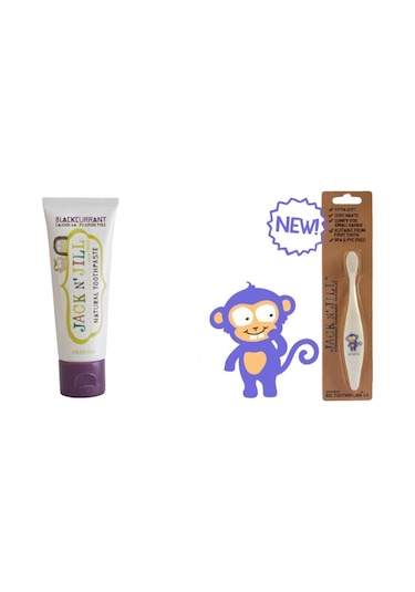 Jack N'Jill Blackcurrant Doğal Diş Macunu 50 G + Monkey Diş Fırçası