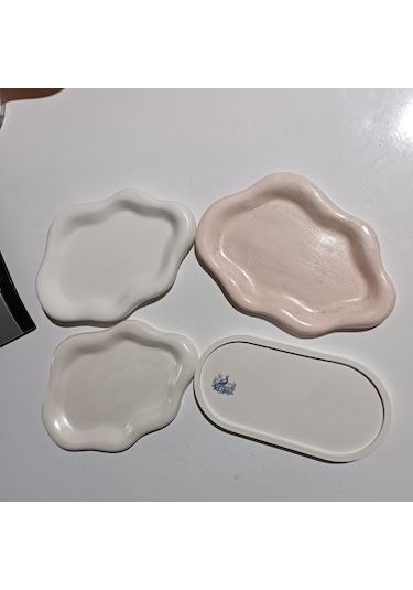 Mdoğal Takı Tabağı Beyaz - Pembe