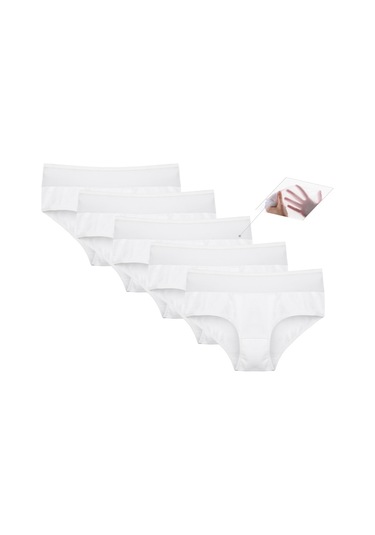 5'li Kadın Külot 9571 Beyaz