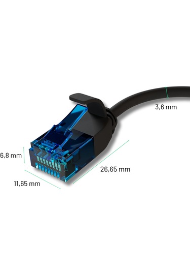 Irenıs Cat6 U/utp Esnek Kablo, 50 Cm Siyah