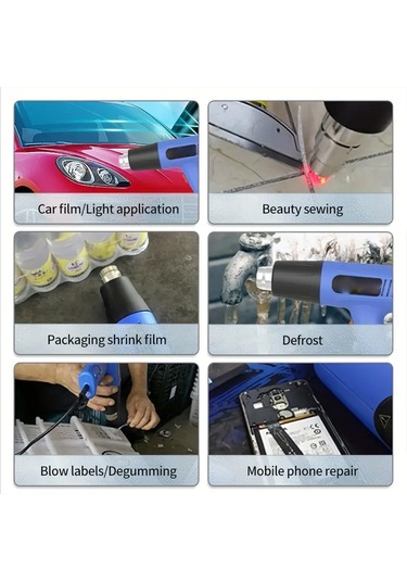 Sones Dıngguagua 1800w Endüstriyel Ağır Hizmet Profesyonel Ayarlanabilir Sıcaklık Isı Hava Tabancası Aleti Ab Fişi