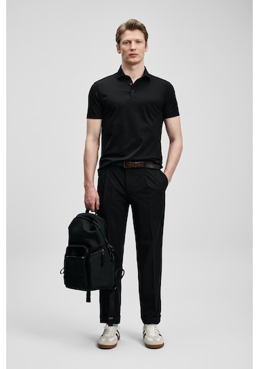 Lufian Jaxon Hi- Tech Performance Dikişsiz Polo Tişört Siyah 111040241100100