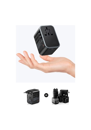 25w Evrensel Seyahat Şarj Adaptörü Fiş Priz Dönüştürücü /1xusb /2