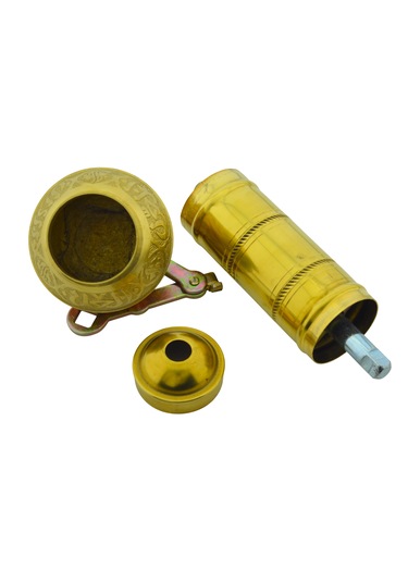 Fantom Pirinç El Yapımı Kahve Karabiber Değirmeni Öğütücü 19cm Sarı