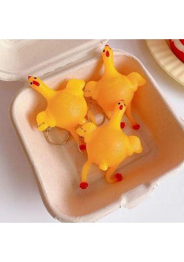 Ams Net Yumurtlayan Eğlenceli Tavuk Anahtarlık