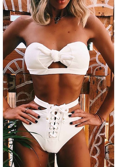 Angelsin Özel Tasarım Bikini Üstü- Siyah