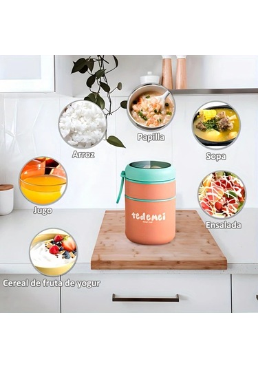 Xuweiwei Todemel Paslanmaz Çelik Katlanır Kaşıklı Pratik Lunch Box Yeşil Sızdırmaz Yeşil