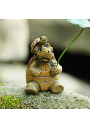Homyl Kaplumbağa Şekilli Heykel Dekoratif El Yapımı Süs