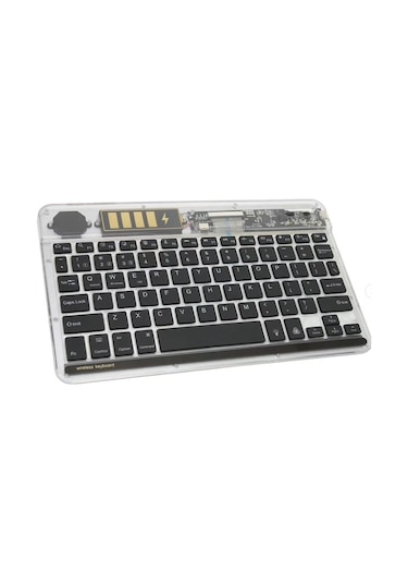 Emh Store Zr612 Rgb Şeffaf Siyah Bluethooth Klavye