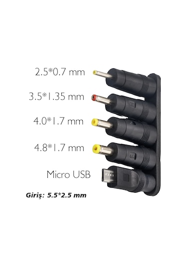 Weko Çoklu Yedek Adaptör Uç Çevirici 2.5 0.7mm - 4.8 1.7mm - 3.0 1.1mm - 4.0 1.7mm - Micro Usb