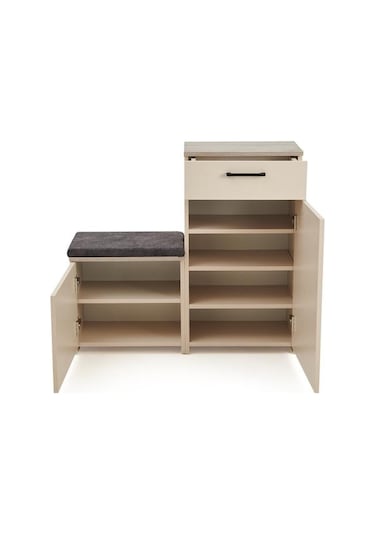 Just Home Puflu Ayakkabılık - Vizon / Rustik Meşe Vizon / Rustik Meşe Rustik Meşe - Vizon