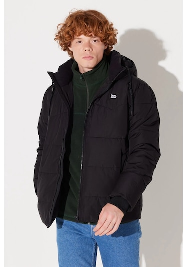 Lee Kapüşonlu Regular Fit Siyah Erkek Mont L88Bny01 Siyah