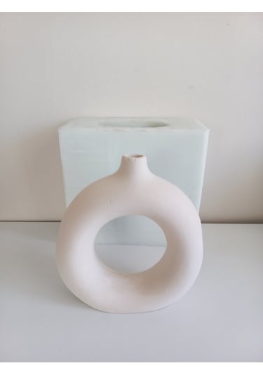 Büyük Boy Donut Vazo Kalıbı Şeffaf