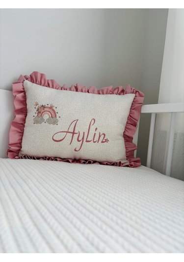Tly Home Textiles Bebek Yastığı Nakışlı Kişiye Özel