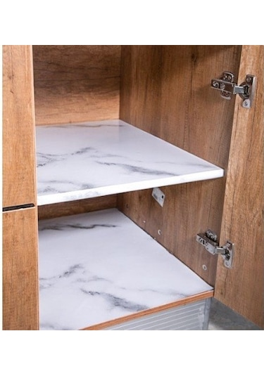 Büro Ev Dekoru İçin Sızdırmaz Yapışkanlı Mermer Desen Sticker Tezgah Kaplama Folyosu