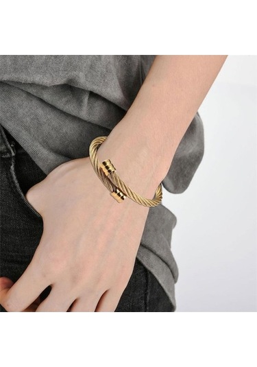 Novahub Gümüş Moda Erkekler Titanyum Çelik Bileklik Bileklik Hip Hop Punk Açılış Bilezik Bilek Manşet Ysl Gümüş Gümüş