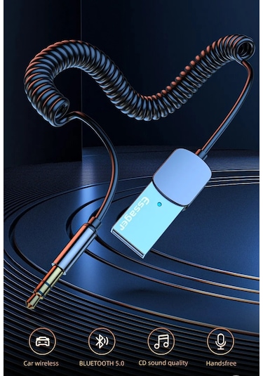 Essager Aux Bluetooth Mikrofonlu 3.5mm 5.0 Verici Araç Kiti
