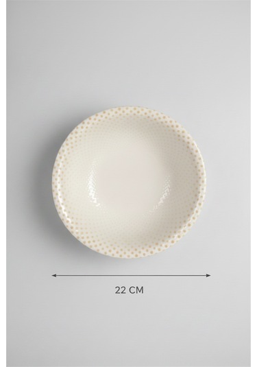 6'lı Valencia Salata Kasesi 22cm Dijital Punto Rinart Krem