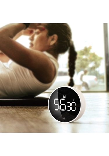 Teltree Beyaz Manyetik Led Gösterge Devirli Zamanlayıcı - Sessiz Modlu, Akıllı Zaman Yönetimi İçin Mutfak Ve Öğrenme