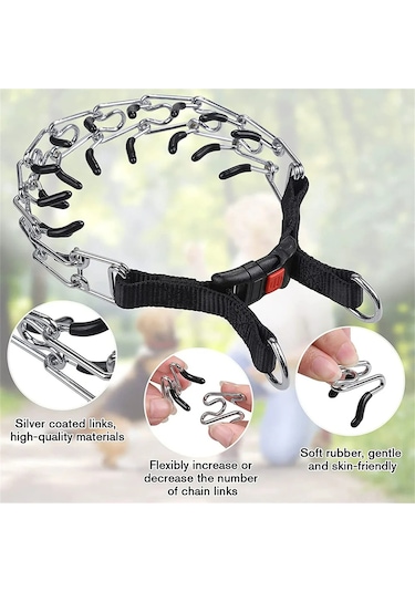 Vkemall Köpek Eğitimi İçin Metal Demir Kilitleme Zinciri - Uyarlanabilir, Yuvarlak Uçlu, 3.5mm 55cm Boyutu