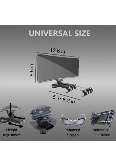 Tongxida Cbtx Araç Vizörü Genişletici 360 Derece Ayarlanabilir Güneşlik Ön Cam Gölgesi Universal Versiyon