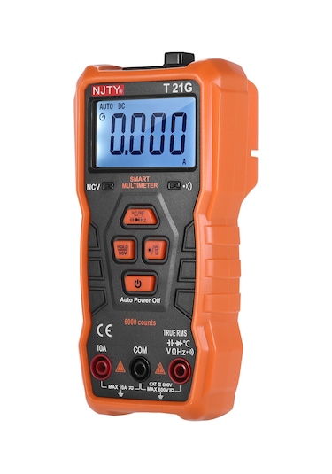 Moveevo Njty T21g Mini Akıllı Multimetre 6000 Sayım True Rms Evrensel Metre Cep Boyutu Kompakt 2 Inç Lcd Dijital Multimetre