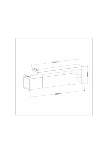 Bmdekor Tv Sehpası Buğra Beyaz Led Işıklı
