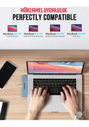 Lemorele 7'in 2'si Type-c Pd 100w+hdmı 4k+usb+sd/tf Kart Çoklayıc