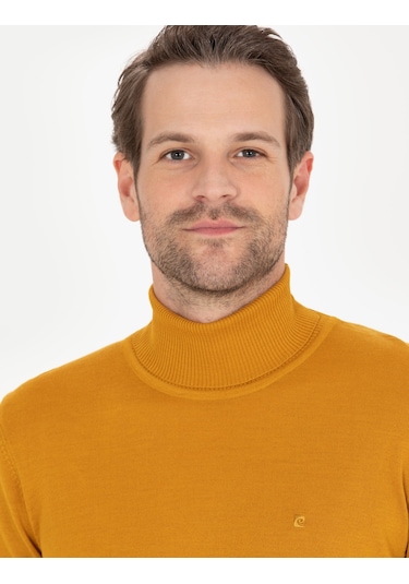 Pierre Cardin Erkek Safran Triko Kazak 50257302-vr043 Hardal