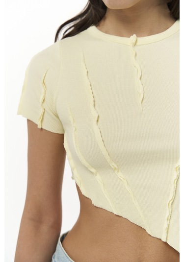 Norris Asimetrik Sarı Crop Sarı