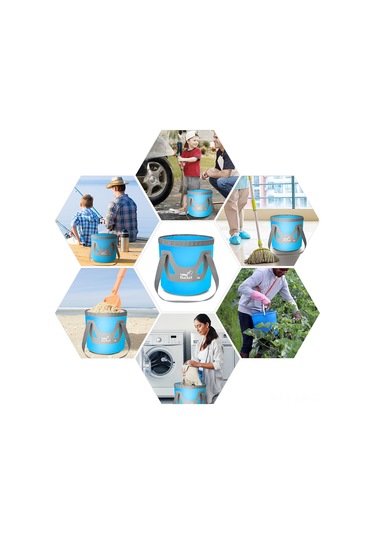 Xiyyadms 20l Hacimli Pvc Çevirici Kova - Mavi/turuncu Seçenekli, Kapalı Boyut 31x15x3cm, 400g Ağırlık Turuncu