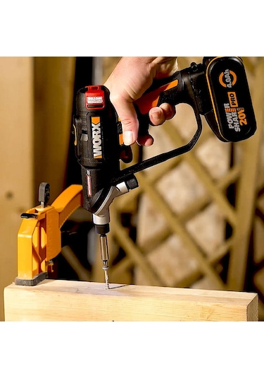 WORX WX177 20V 2.0Ah Li-ion Döner Kafa ve Çift Mandrenli Profesyonel Kömürsüz Şarjlı Matkap + 6 Parça Uç