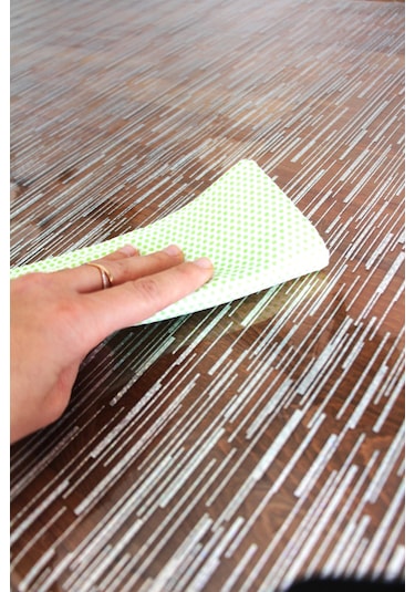 Pvc Şeffaf Desenli Silinebilir Muşamba Masa Örtüsü 410-düzçizgili Gümüş