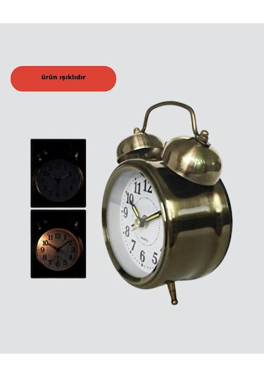 Northcity Retro Tarz Bronz Dekoratif Masa Saati Yüksek Sesli Alarm
