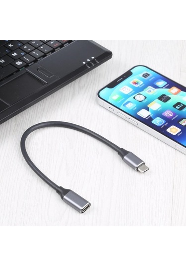 Flybuy Usb-c Erkek - Usb-c Dişi Adaptör, 25 Cm Kablo Uzunluğu