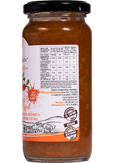 Atiye Laçin Portakallı Havuç Reçeli 290 G