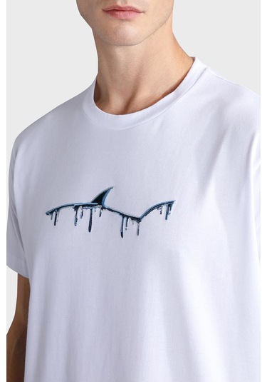 Paul & Shark Erkek T Shirt 24411052 010 Beyaz Beyaz